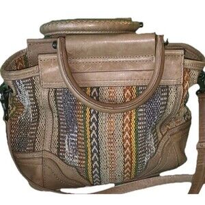 FRYE Riviana Leather Mini Tote Multi Rainbow Leather Crossbody Bag Western Boho